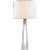 AERIN for Visual Comfort Signature Olsen Table Lamp in Crystal & Hand-Rubbed Antique Brass with Linen Shade For Sale