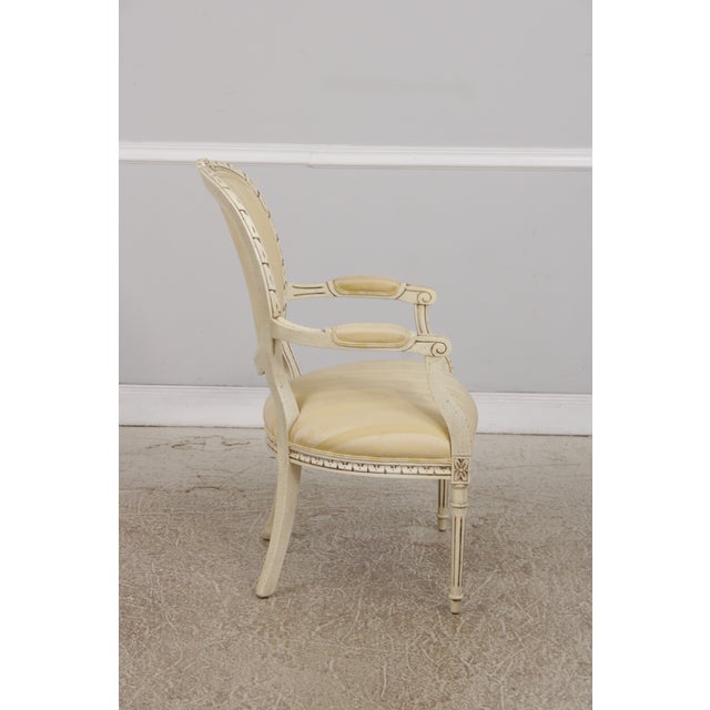 Henredon Pair of Henredon Louis XVI Fauteuil Armchairs For Sale - Image 4 of 18