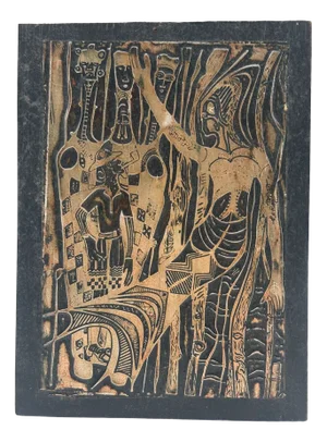 Bruce Onobrakpeya, Mamiwata Voyage I, 1976, Metal Relief