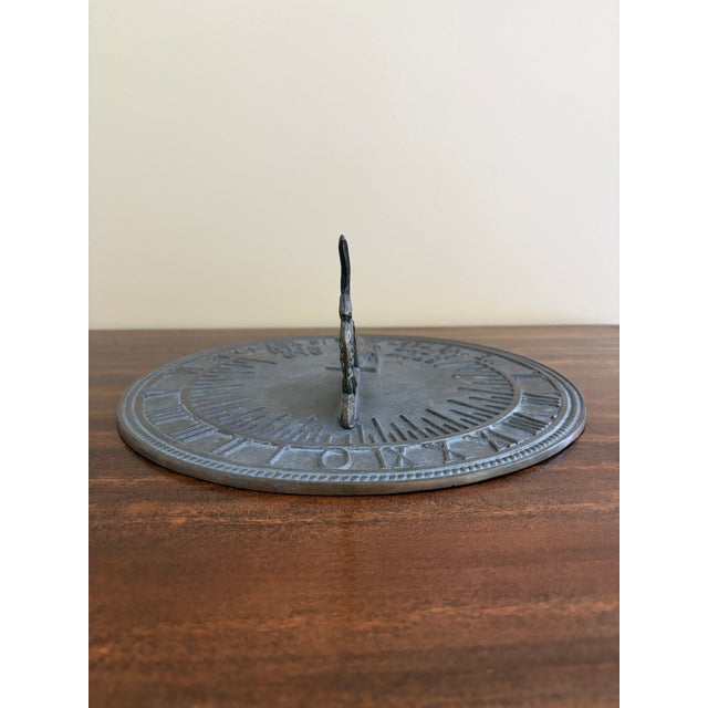 Late 20th Century Vintage English Country Iron Garden Sundial "Grow Old Along With Me" For Sale - Image 5 of 7