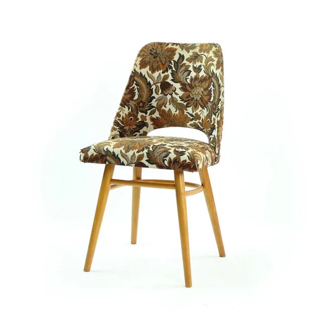 Fabric and Wood Floral Dining Chair from Drevotvar, 1960s For Sale - Image 10 of 10