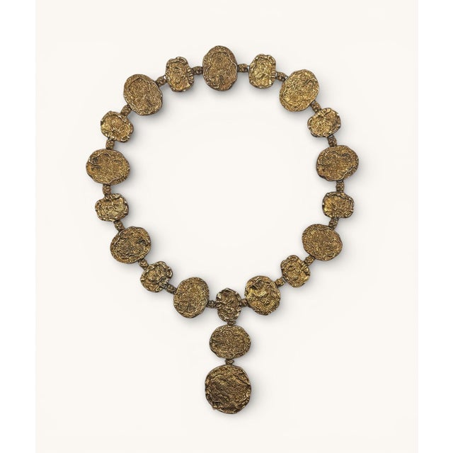 Vintage Gold Nugget Style Decorative Chain. In the style of the Jackie-O Brutalist iconic 1970s belt created by Cartier....