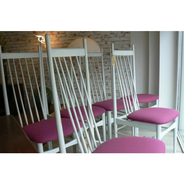 Wood White Dining Chairs by E.M. Dettinger for Lucas Schnaidt, Set of 6, 1969 For Sale - Image 7 of 10