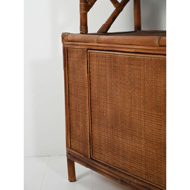 Vintage Bamboo and Rattan Bookcase, 1960s For Sale - Image 9 of 14