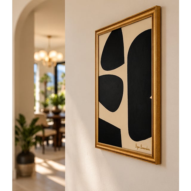Mid-Century Modern Title: Intersecting Shapes Framed Modern Painting by Bryan Boomershine For Sale - Image 3 of 8