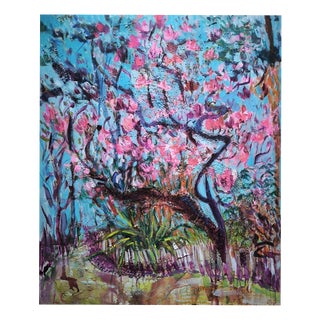 Linda Clerget, The Long-Awaited Magnolia, Mixed Media For Sale