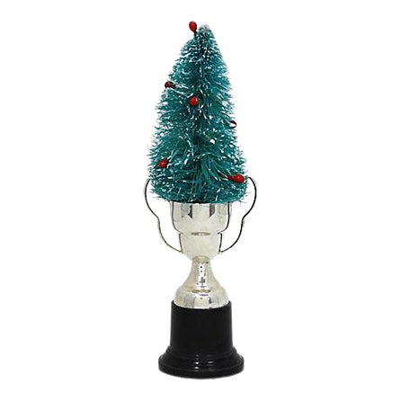 1930s Bottle Brush Tree W/Blank Trophy Stand For Sale