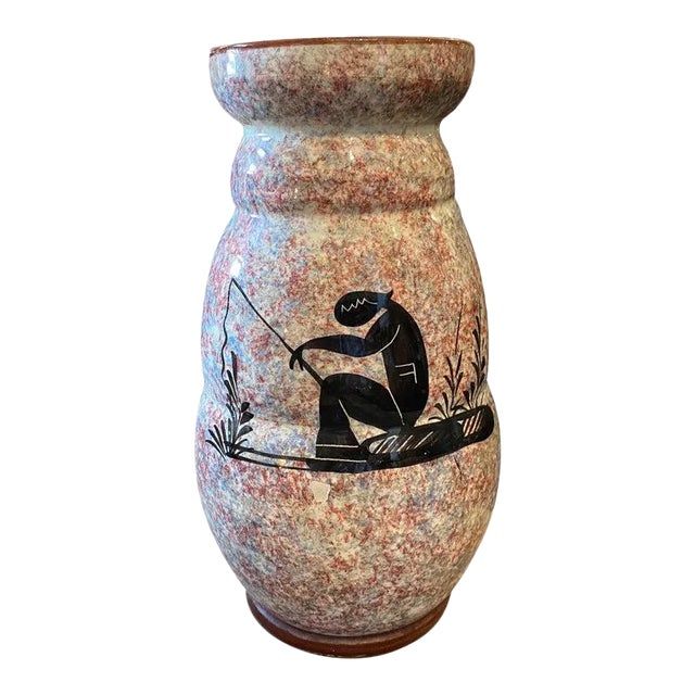 1930s Art Deco Ceramic Italian Vase by Bitossi For Sale