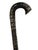 Traditional Crescent Moon & Star Inlaid Wood Mother of Pearl Cane Walking Stick For Sale - Image 3 of 12