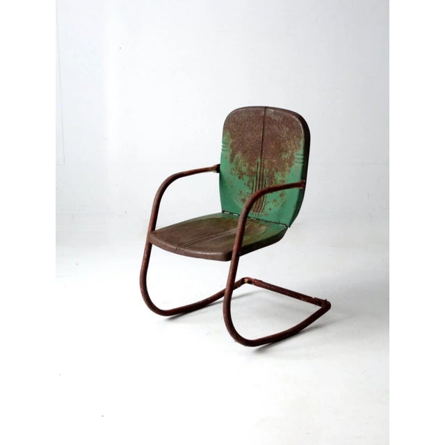 Mid-Century Modern Mid-Century Metal Patio Chair For Sale - Image 3 of 11