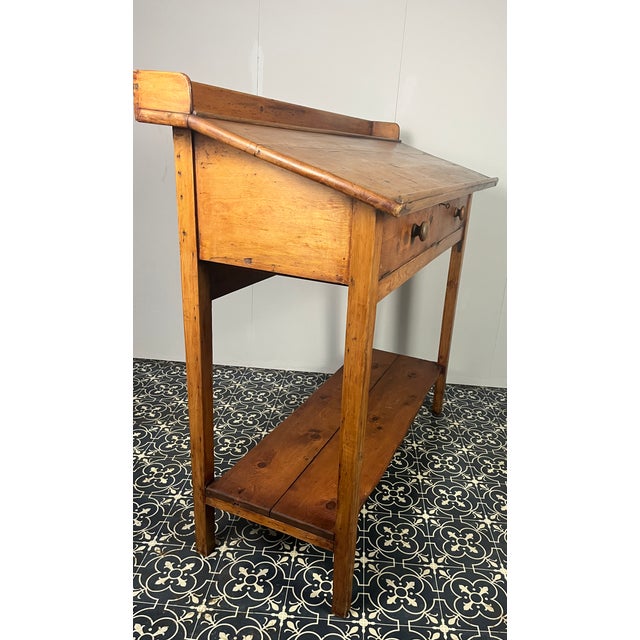 Brown Edwardian Pitch Pine Clerk Desk For Sale - Image 8 of 17