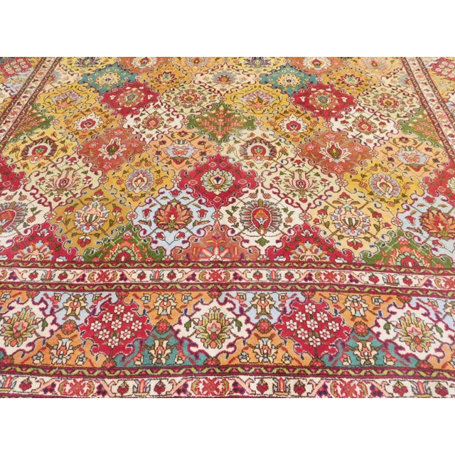 Gold 1950s Hand Knotted Vintage Persian Rug-10′ × 13′ For Sale - Image 8 of 11