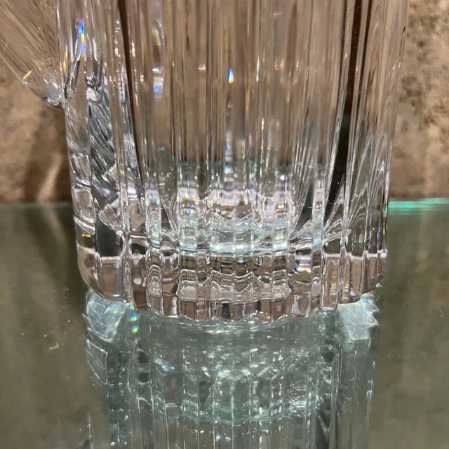 Mid Century Sculptural Modern Cut Glass Crystal Pitcher Arctic Lights Mikasa For Sale - Image 12 of 13