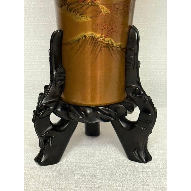 Wood 1960s Monumental "Bodiless" Lacquer Vases by Cheng Lung Chi - James Mont Style For Sale - Image 7 of 12