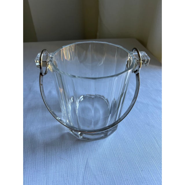 Mid-Century Modern Vintage Mid Century Modern Glass Ice Bucket With Handle For Sale - Image 3 of 11