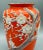 Mid-Century Japanese Embossed Cherry Blossom Orange Vase For Sale - Image 4 of 10