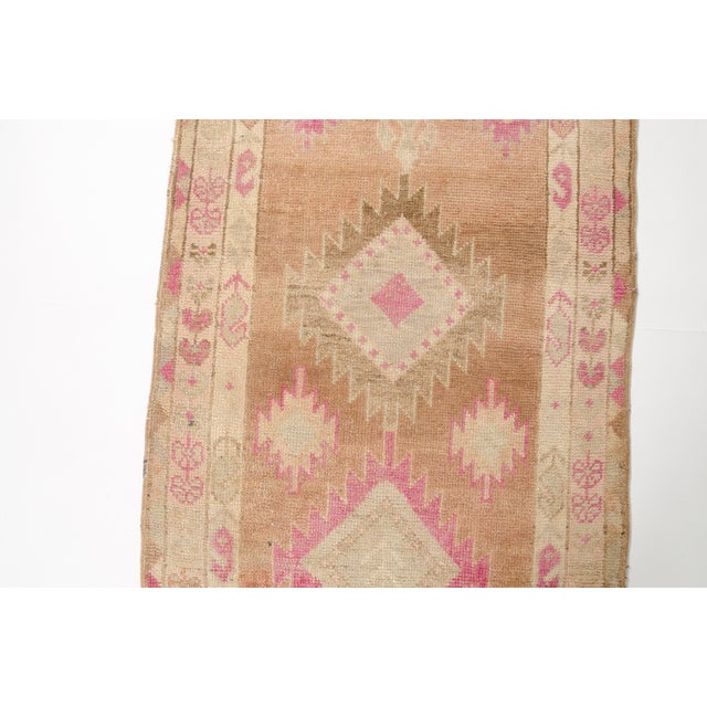 Tribal Oushak Antique Wool Hallway Runner Rug For Sale - Image 3 of 10