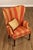 Custom Quality Pair Of Mahogany Fanback Wing Chairs For Sale - Image 4 of 18