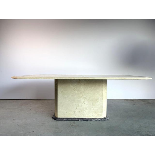 Beige Vintage Italian Marble Dining Table, 1970s For Sale - Image 8 of 12