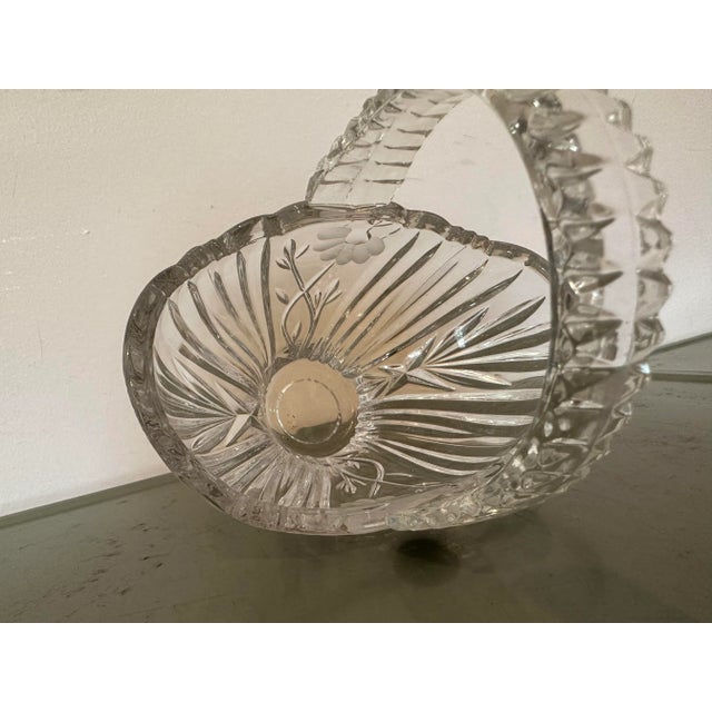 Late 20th Century Vintage Glass Basket For Sale - Image 5 of 5