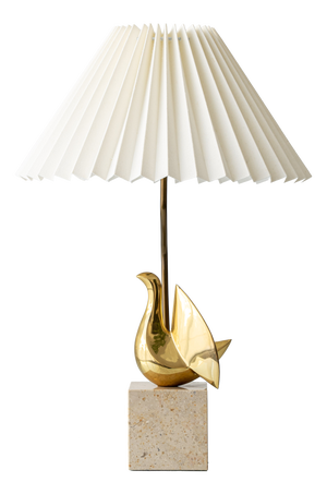Vintage Brass Bird Table Lamp by Philippe Jean, 1980