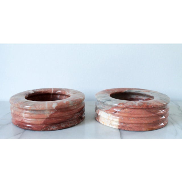 Contemporary Vintage Pair of Natural Onyx Ashtrays For Sale - Image 3 of 7