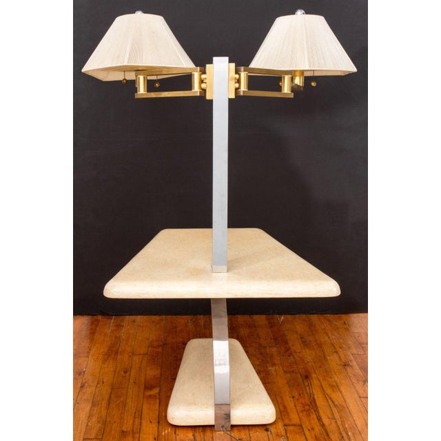 Off-white Enrique Garcel Tessellated Bone Lamp Table For Sale - Image 8 of 9