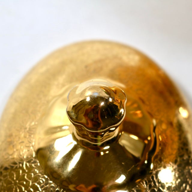 Gold Mid-20th Century LeMieux China 24k Gold Encrusted Porcelain Teapot With Mint Green Band For Sale - Image 8 of 12