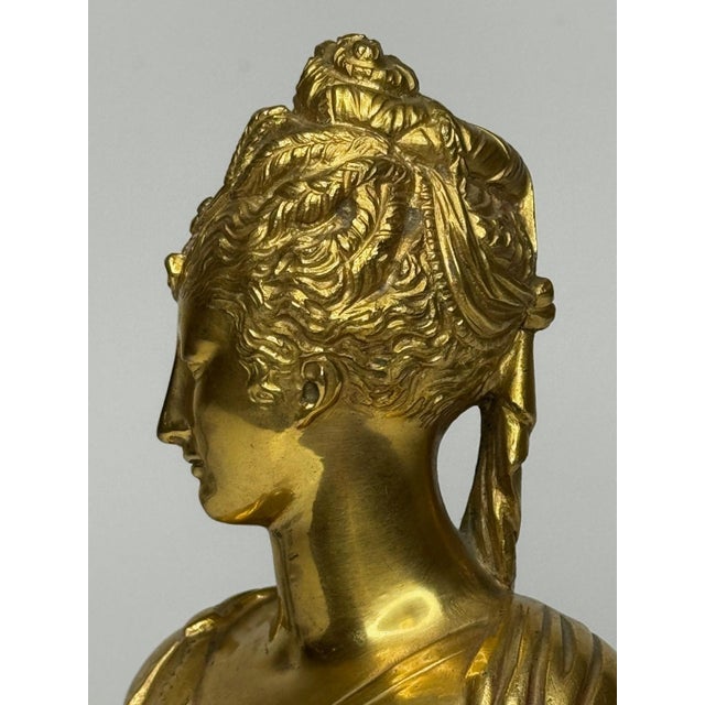 Metal Late 19th Century Bronze Small Portrait Bust of Diana De Poitiers, After Jean-Antoine Houdon For Sale - Image 7 of 18