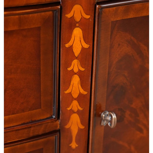 Traditional Contemporary Federal Style Serpentine Inlaid Sideboard For Sale - Image 3 of 12