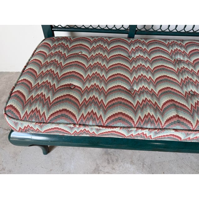 1970’s Hollywood Regency Green Painted Loveseat / Settee For Sale - Image 4 of 12