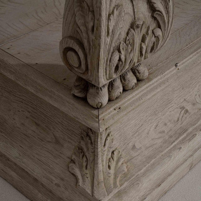 19th Century Oak Neoclassical Console Table With Belgian Bluestone Top For Sale In Greensboro - Image 6 of 9