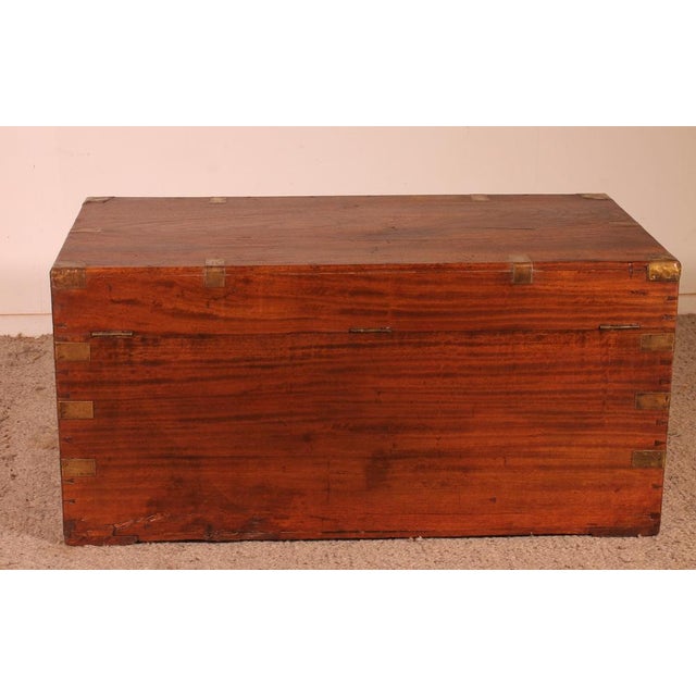 19th Century Camphor Wood Marine Chest with Double Locks For Sale - Image 9 of 15