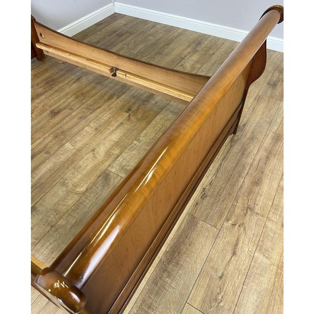 Vintage French Sleigh Double Bed Frame For Sale - Image 12 of 17