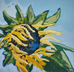 "Van Gogh" Contemporary Original Expressionist Still Life Painting by Linda McDonough