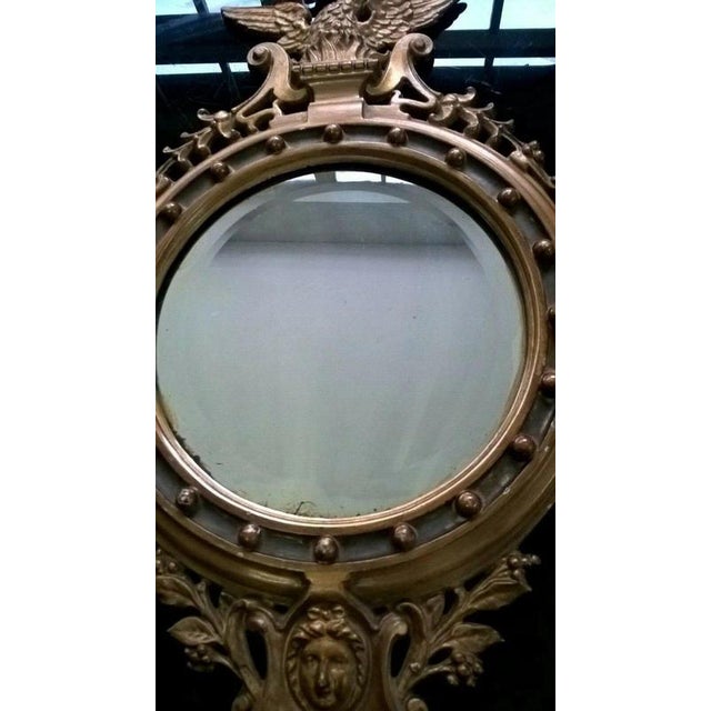 Metal Antique Victorian Gilt-Painted Cast Iron Eagle Mirrors, 1892, Set of 2 For Sale - Image 7 of 14