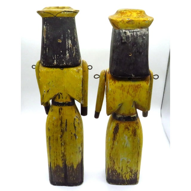 Wood Carved Wood Nun Figurines, a Pair For Sale - Image 7 of 9
