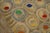 Sand 1930s Tans Sand Circles Folk Art Antique American Hooked Rug 2' 6'' X 12' 9'' Woven Wool Carpet For Sale - Image 8 of 12