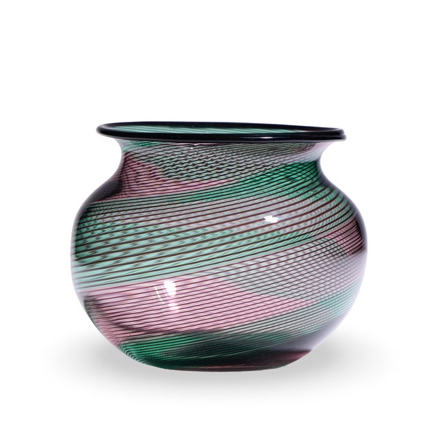 Mid-Century Modern Ercole Barovier Toso Mid Century Murano Italian Art Glass Vase For Sale - Image 3 of 6
