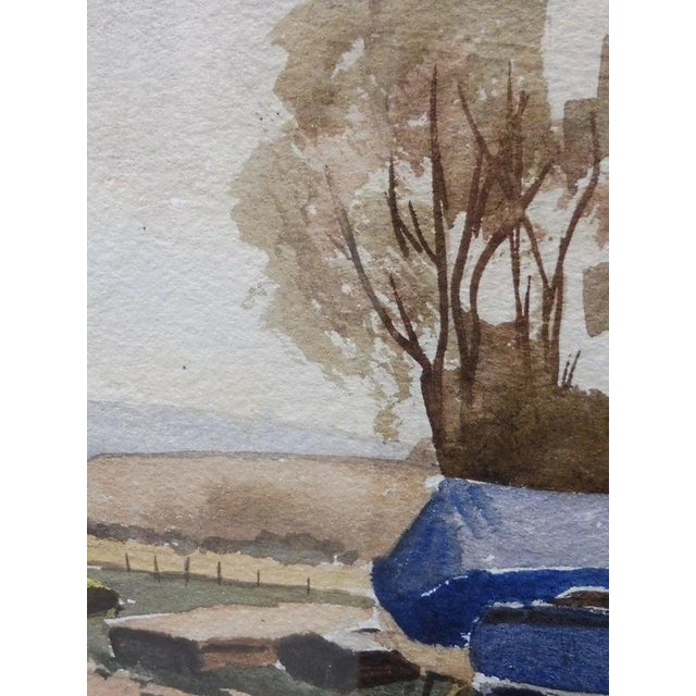 1970s Ronald Birch, the Boat Yard at Low Tide, 1973, Watercolour Painting For Sale - Image 5 of 14