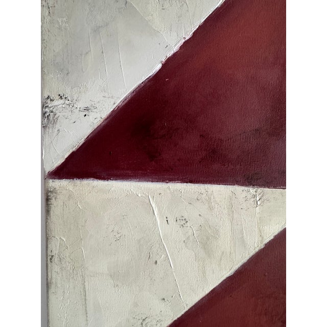 Contemporary Oil Hand Painted Picture Bold Geometric Modern Abstract Oil Painting For Sale - Image 3 of 5