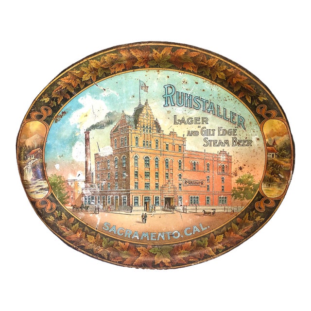 1900 Pre-Prohibition Brewery Advertising in a Lithographed Serving Tray For Sale