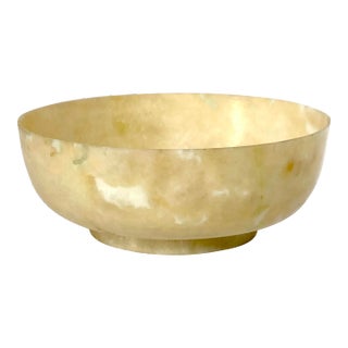 Carved Translucent Stone Bowl For Sale