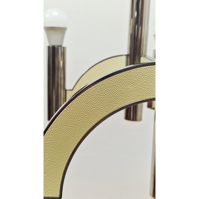 Metal Vintage Chandelier by Gaetano Sciolari for Sciolari, 1970s For Sale - Image 7 of 10