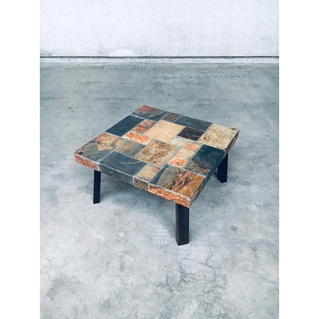 Brutalist Style Coffee Table in Slate Stone, 1970s For Sale - Image 10 of 17