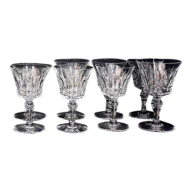 1970s Baccarat Wine Stems Claret Glasses - 7 Pieces For Sale