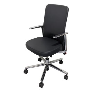 Vitra Pacific Chair in Black Leather For Sale