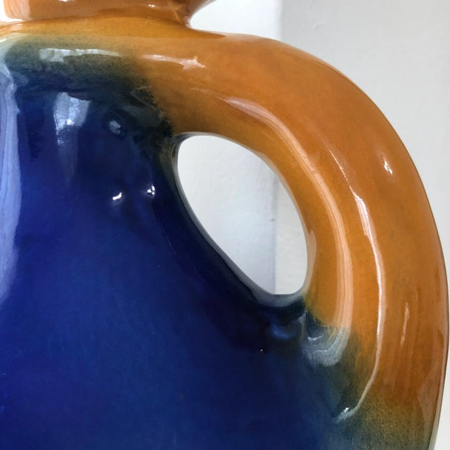 Blue Vintage Late 20th Century Decorative Amphora Vase For Sale - Image 8 of 12