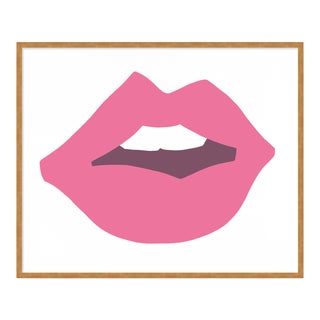 Kiss Me Bubblegum by Angela Chrusciaki Blehm in Gold Frame, Small Art Print For Sale