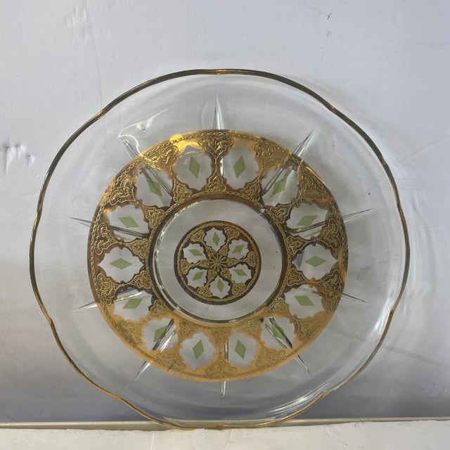 Glass 1970s Culver Valencia Round Glass Platter For Sale - Image 7 of 7